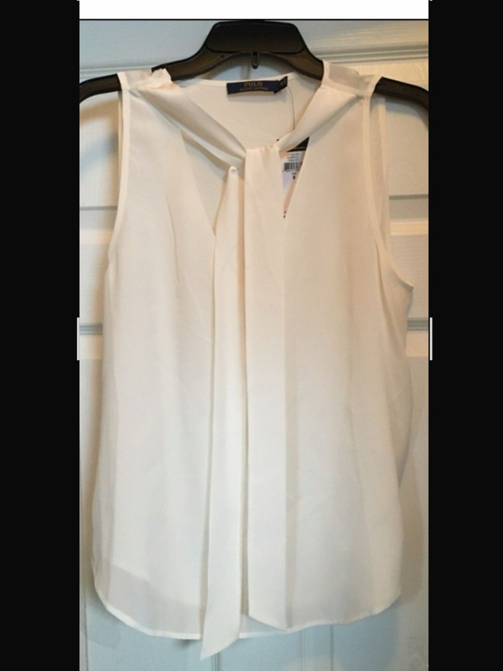 NWT Ralph Lauren Sz 8 Ivory Cream 💯 Silk Blouse